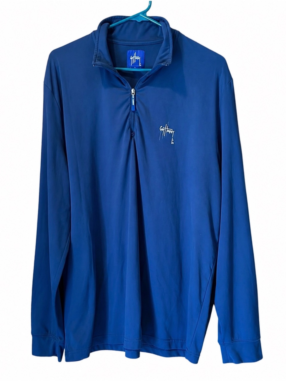 Guy‎ Harvey Men’s 1/4 Zip Pullover Blue Performance Shirt Size Medium Fishing